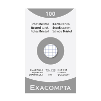 Exacompta fiche Bristol quadrillée 75 x 125 mm (100 pièces) 404618