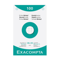 Exacompta fiche Bristol quadrillée avec perforation 100 x 150 mm (100 pièces) 404615