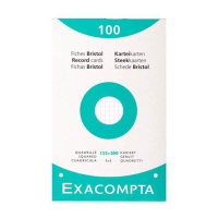 Exacompta fiche Bristol quadrillée avec perforation 125 x 200 mm (100 pièces) 404616