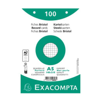 Exacompta fiche Bristol quadrillée avec perforation 148 x 210 mm (100 pièces) 404614