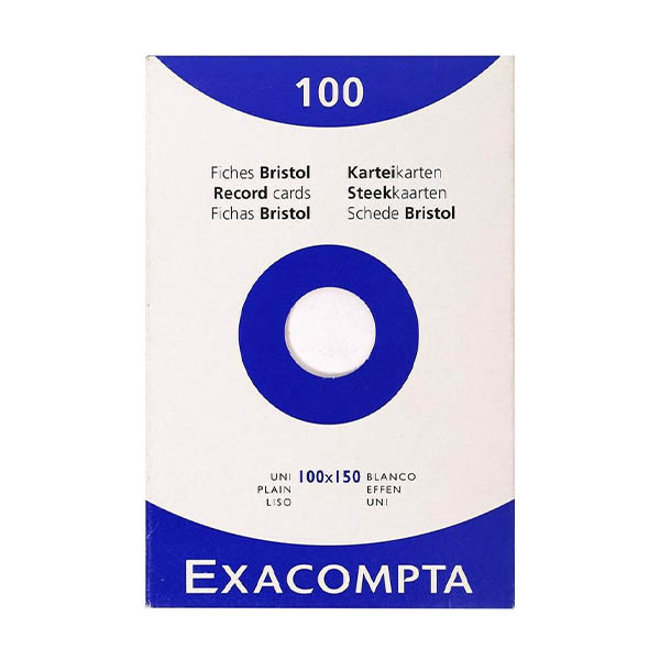 Exacompta fiche Bristol vierge 100 x 150 mm (100 pièces) - blanc 404625 - 1