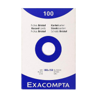 Exacompta fiche Bristol vierge 100 x 150 mm (100 pièces) - blanc 404625