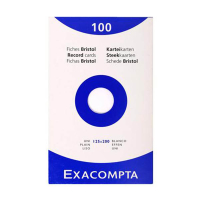 Exacompta fiche Bristol vierge 125 x 200 mm (100 pièces) - blanc 404626