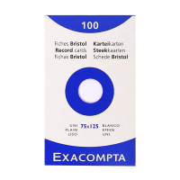 Exacompta fiche Bristol vierge 75 x 125 mm (100 pièces) - blanc 404624