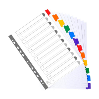Exacompta intercalaires en carton A4 avec 12 onglets colorés (11 trous) - blanc 404667