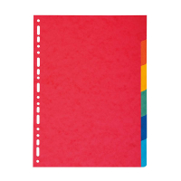 Exacompta intercalaires en carton recyclé A4 avec 6 onglets (11 trous) - coloré 404523