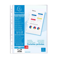 Exacompta pochette perforée A4 11 trous 60 microns (100 pièces) - transparent 404489