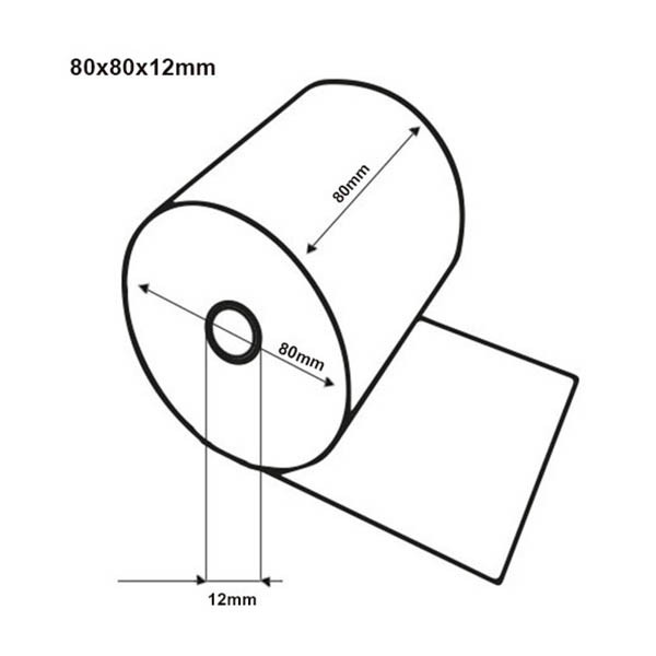 Exacompta rouleau de caisse 80x80x12 thermo (5 pièces) - blanc 44839E 407291 - 2