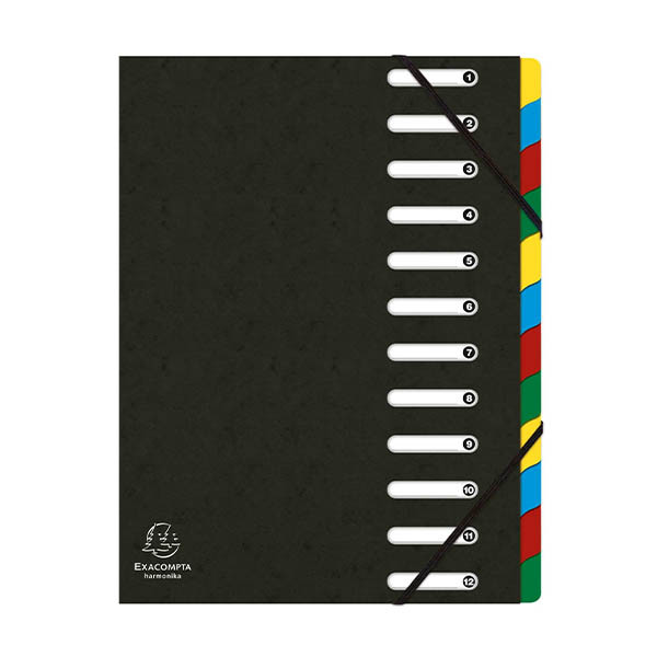 Exacompta trieur en carton (12 onglets) - noir 404687 - 1