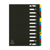 Exacompta trieur en carton (12 onglets) - noir 404687