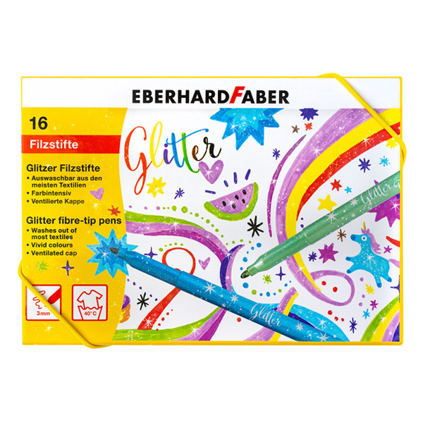 Faber-Castell Eberhard Faber Glitter feutres de coloriage (16 pièces) EF-551016 220226 - 1