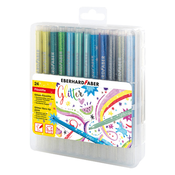 Faber-Castell Eberhard Faber Glitter feutres de coloriage dans une pochette (24 pièces) EF-551024 220227 - 1