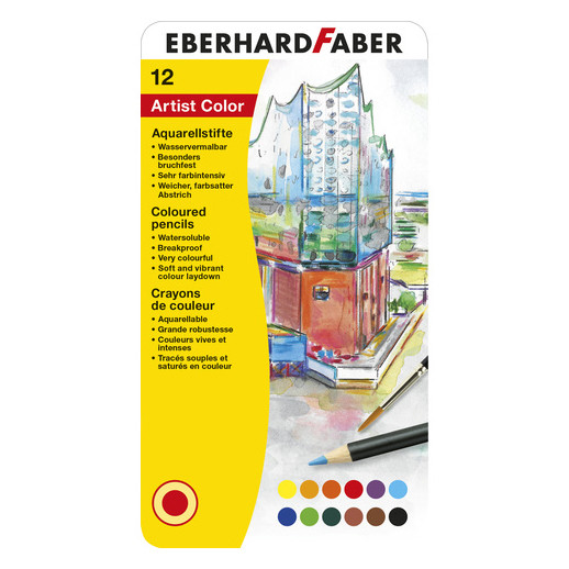 Faber-Castell Eberhard Faber crayons aquarelle avec pinceau (12 pièces) EF-516013 220125 - 1