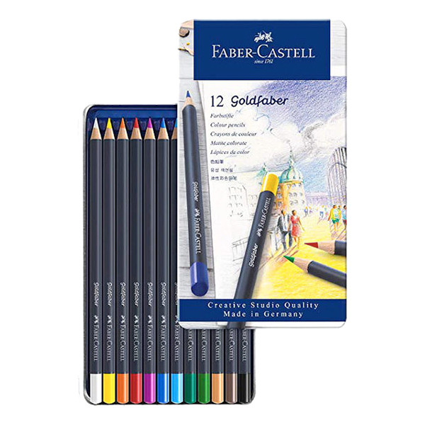 Faber-Castell Goldfaber crayons de couleur en boîte métal (12 pièces) FC-114712 220196 - 1