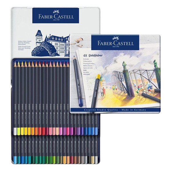 Faber-Castell Goldfaber crayons de couleur en boîte métal (48 pièces) FC-114748 220199 - 1