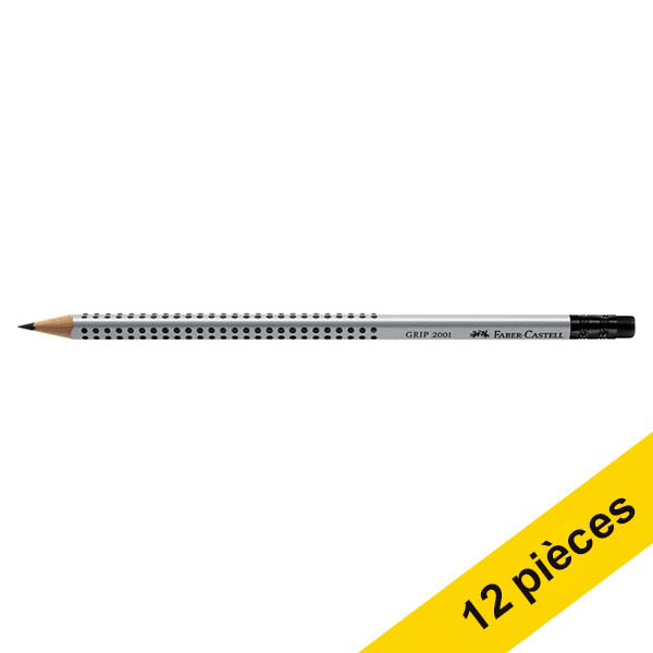Faber-Castell Offre : 12x Faber-Castell Grip 2001 crayon avec gomme (B)  240051 - 1