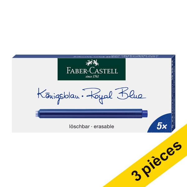 Faber-Castell Offre : 3x Faber-Castell cartouches d'encre extra longues (5 pièces) - bleu  220190 - 1