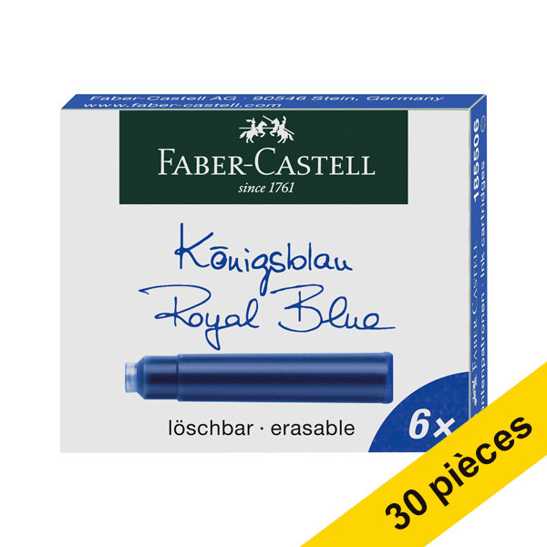 Faber-Castell Offre : 5x Faber-Castell cartouches d'encre (6 pièces) - bleu  220189 - 1