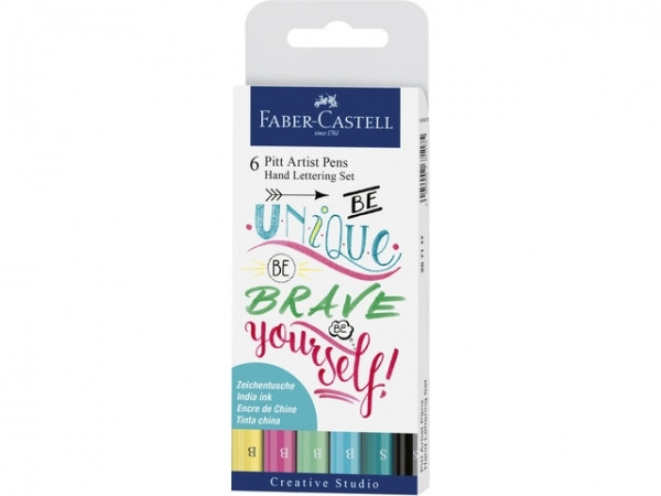 Faber-Castell Pitt Artist feutres à dessin avec lettrage à la main I (6 pièces) FC-267116 220083 - 1