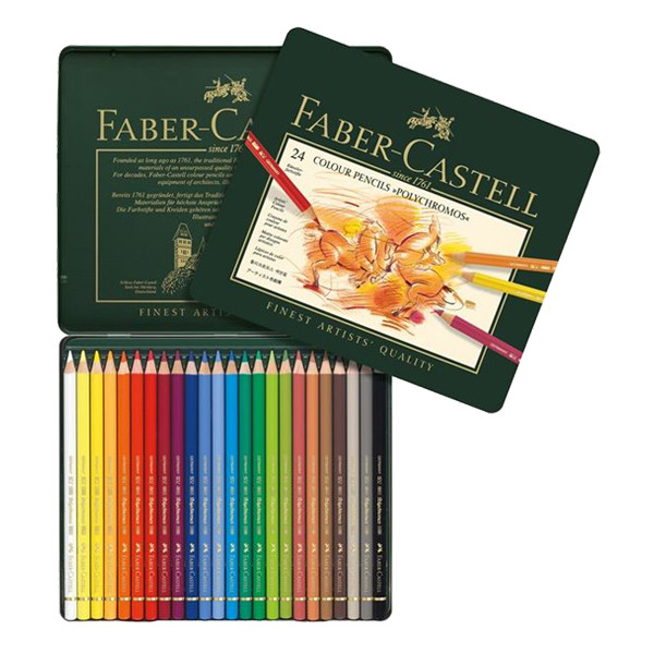 Faber-Castell Polychromos crayons de couleur en boîte métal (24 pièces) FC-110024 220192 - 1