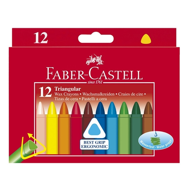 Faber-Castell craie de couleur triangulaire (12 pièces) FC-120010 220065 - 1