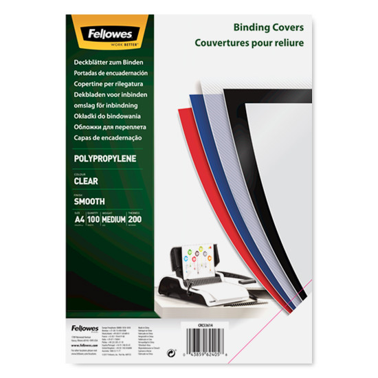 Fellowes Earth Series couverture de reliure transparente 200 microns A4 (100 pièces) 5361401 213195 - 1