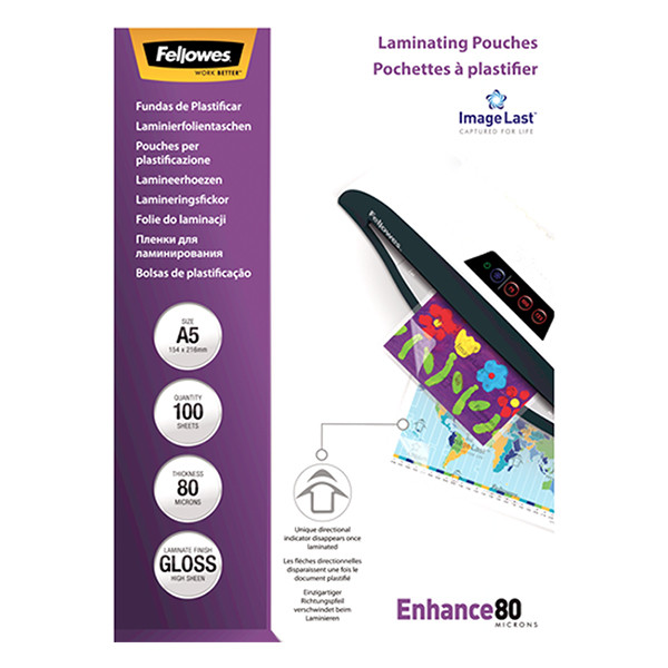 Fellowes ImageLast pochette de plastification A5 brillante 2x80 microns (100 pièces) 5306002 213380 - 3
