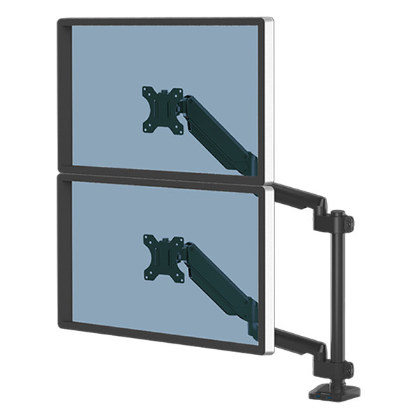 Fellowes Platinum Series bras vertical pour 2 écrans (avec pince ou vis) - noir 8043401 215001 - 2