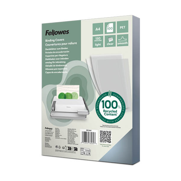 Fellowes couverture de reliure 150 microns A4 (100 pièces) - transparent 207249 - 1