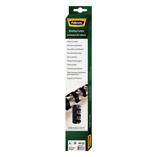 Fellowes peigne de reliure 6 mm (25 pièces) - bleu 5330102 213143 - 1