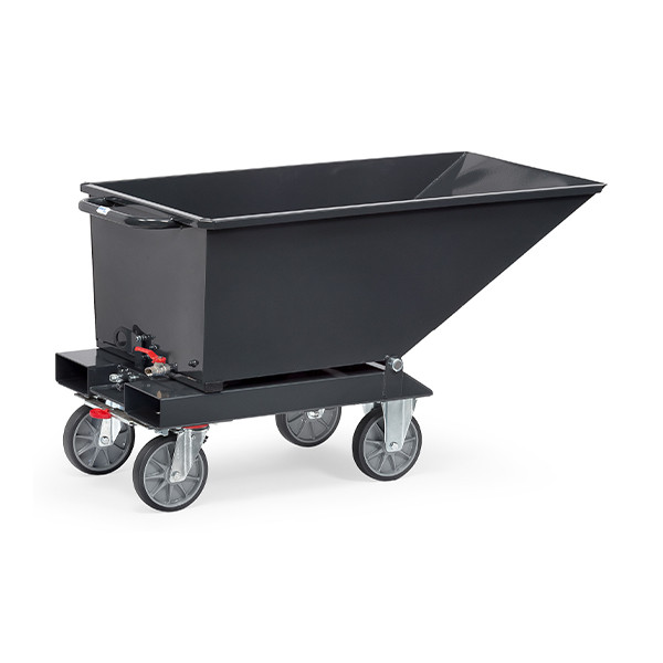 Fetra chariot à benne basculante avec robinet de vidange 1200 x 652 x 413 mm (avec base) 4701A-7016 439057 - 1