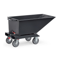 Fetra chariot à benne basculante avec robinet de vidange 1200 x 652 x 413 mm (avec base) 4701A-7016 439057