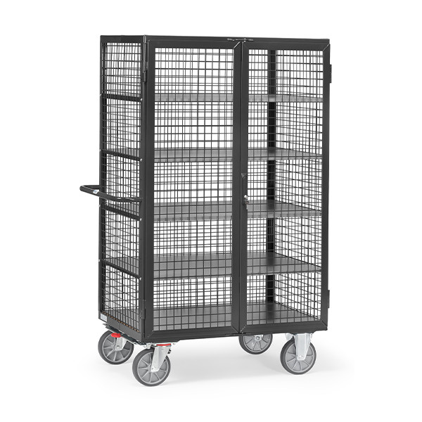 Fetra chariot armoire avec serrure espagnolette et surface de chargement de 1200 x 780 mm noir/gris 5393-7016 439047 - 1