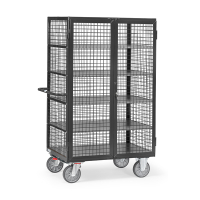 Fetra chariot armoire avec serrure espagnolette et surface de chargement de 1200 x 780 mm noir/gris 5393-7016 439047