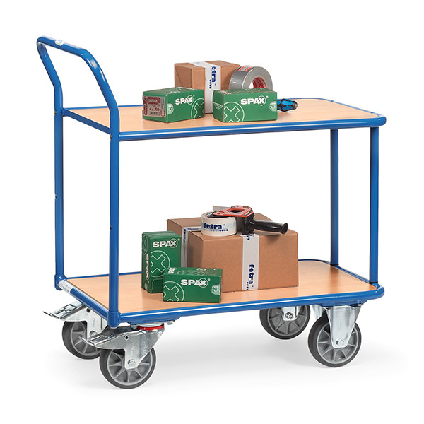 Fetra chariot d'entrepôt à 2 étagères avec surface de chargement de 850 x 500 mm 2600 439005 - 2