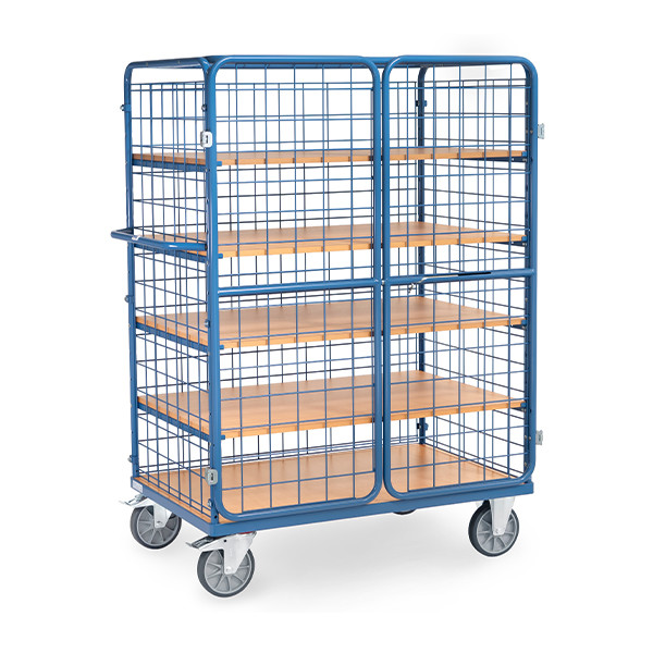 Fetra chariot haut à 5 étagères rabattables avec une surface de chargement de 1200 x 800 mm (fermé) 8583-3DE 439030 - 2