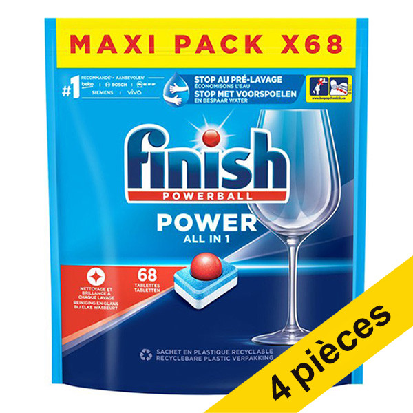 Finish Offre : Finish Power All-in-1 Regular tablettes pour lave-vaisselle (272 lavages)  SFI01025 - 1