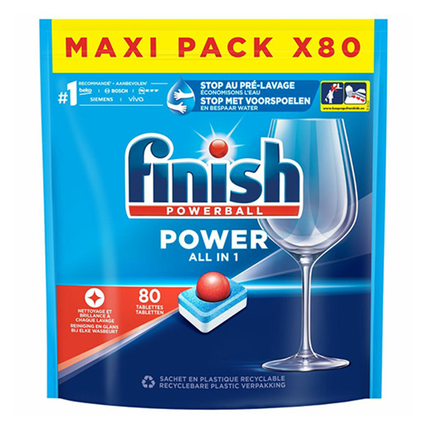 Finish Power All-in-1 Regular tablettes pour lave-vaisselle (80 lavages)  SFI01014 - 1