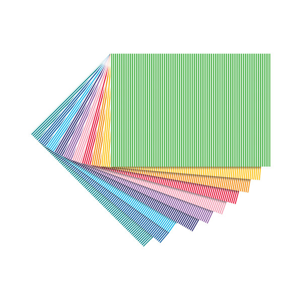 Folia bloc de papier design coloré rayures 50 x 70 cm (10 feuilles) 47309 222124 - 1