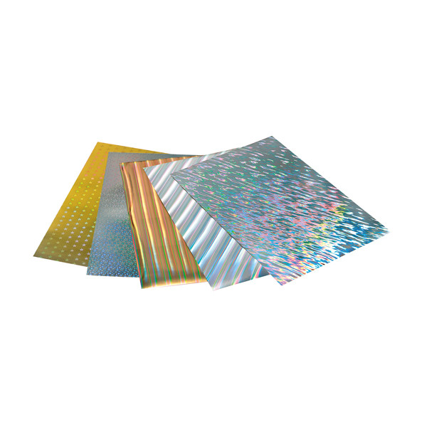 Folia carton holographique 50 x 70 cm (5 feuilles) 301009 222120 - 1