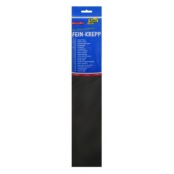 Folia papier crépon 250 x 50 cm - noir 822199 222086 - 1