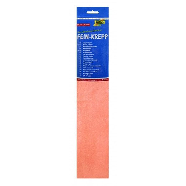 Folia papier crépon 250 x 50 cm - saumon 822176 222084 - 1