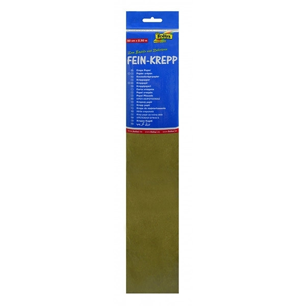 Folia papier crépon 250 x 50 cm - vert olive 822142 222078 - 1