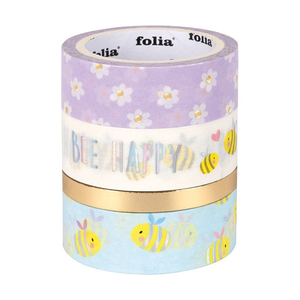 Folia ruban adhésif washi - hotfoil (bees) (4 pièces) 26452 222317 - 1