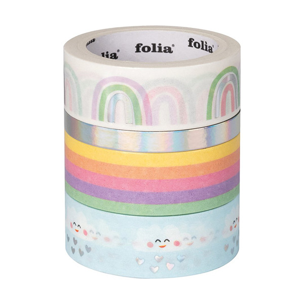 Folia ruban adhésif washi - hotfoil (rainbow clouds) (4 pièces) 26451 222316 - 1