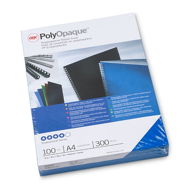 GBC IB386800 PolyOpaque couverture de reliure 300 microns (100 pièces) - bleu IB386800 207464 - 1