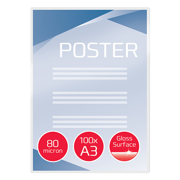 GBC pochette de plastification A3 brillante 2x80 microns (100 pièces) IB583032 207064 - 2