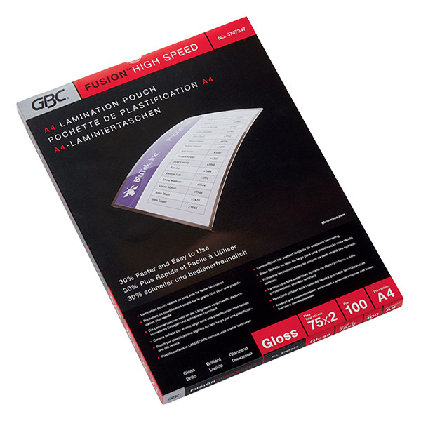 GBC pochette de plastification grande vitesse A4 brillante 2x75 microns (100 pièces) 3747347 207022 - 1