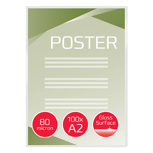 GBC pochette de plastification pour document A2 brillante 2x80 microns (100 pièces) IB589782 207585 - 2