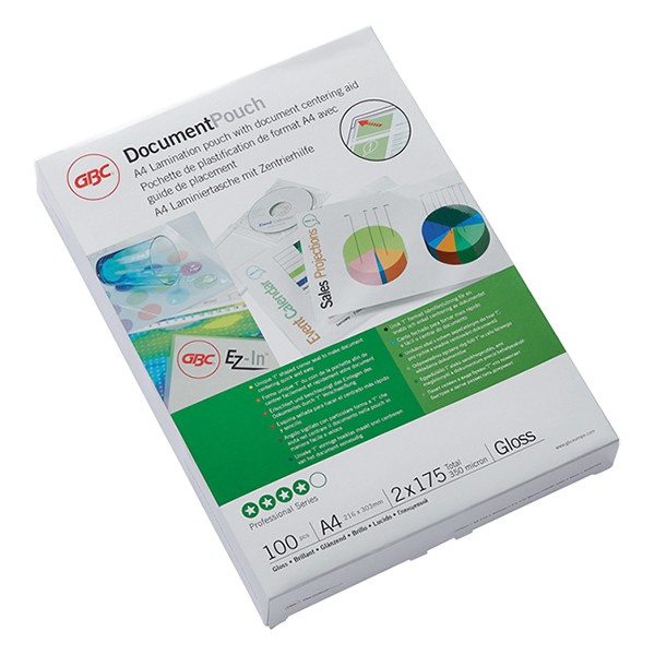 GBC pochette de plastification pour document A4 brillante 2x175 microns (100 pièces) 3200724 207006 - 1